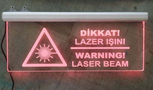 Lazer Işını Işıklı Uyarı Levhası