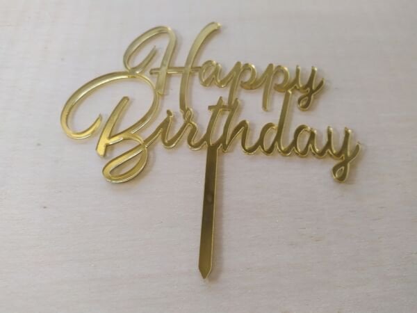 Pasta üzeri happy birthday gold ayna