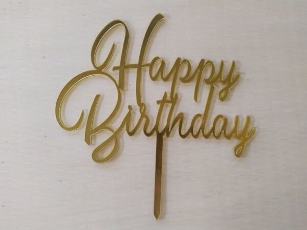 Pasta üzeri happy birthday gold ayna