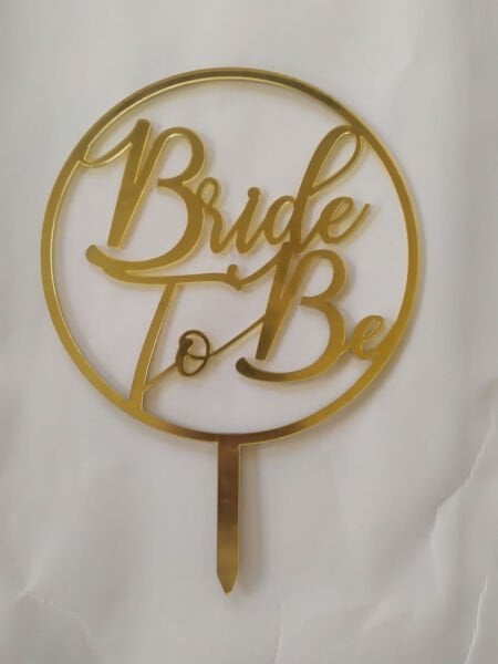 Bride To Be gold ayna pasta süsü