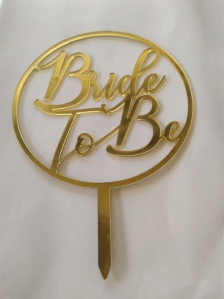 Bride To Be gold ayna pasta süsü