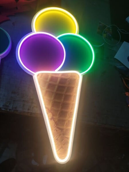 Dondurma Külahı Ledneon Işıklı Tabela